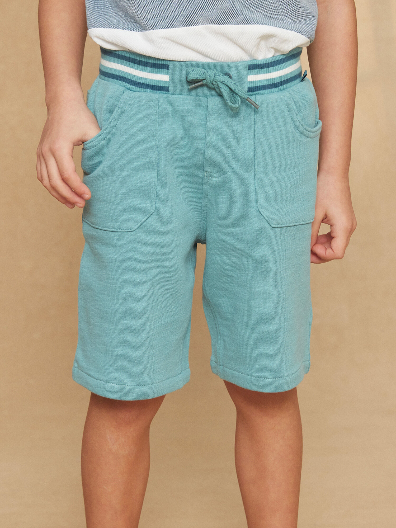 Bermuda turquoise en molleton Garcon Sergent Major
