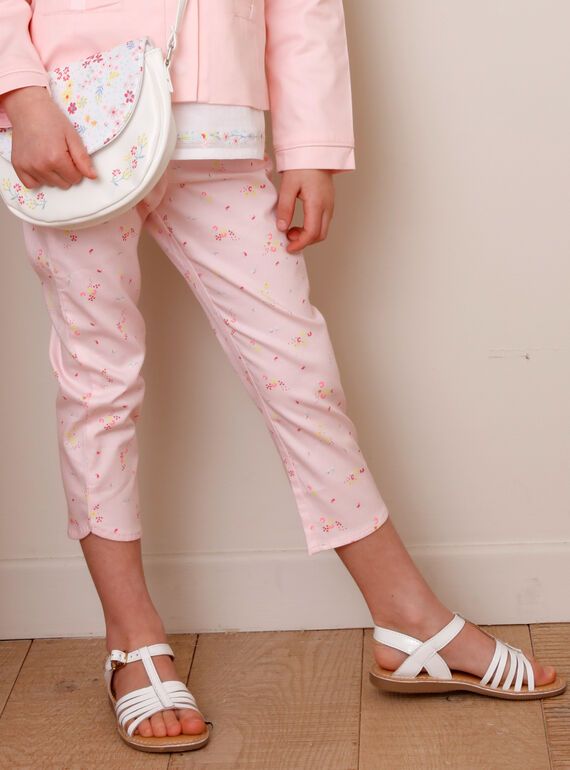 Pantacourt rose imprimé floral TYPOETTE / 20E2PFJ1PCO321