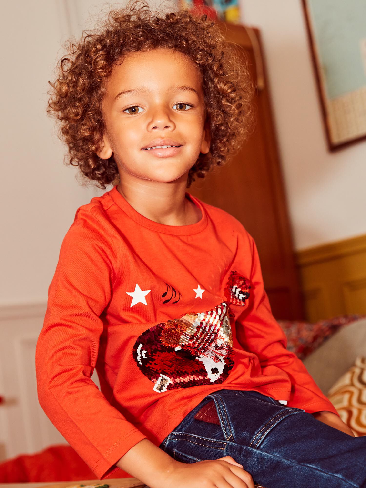 T shirt manches longues paillettes