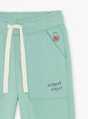 Pantalon en molleton vert amande FACECTOR / 23E1BGB1PAN611