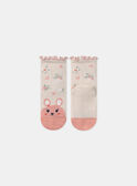 Chaussettes écrues jacquard souris  MIMOUSETTE / 25E4PF91SOQA001