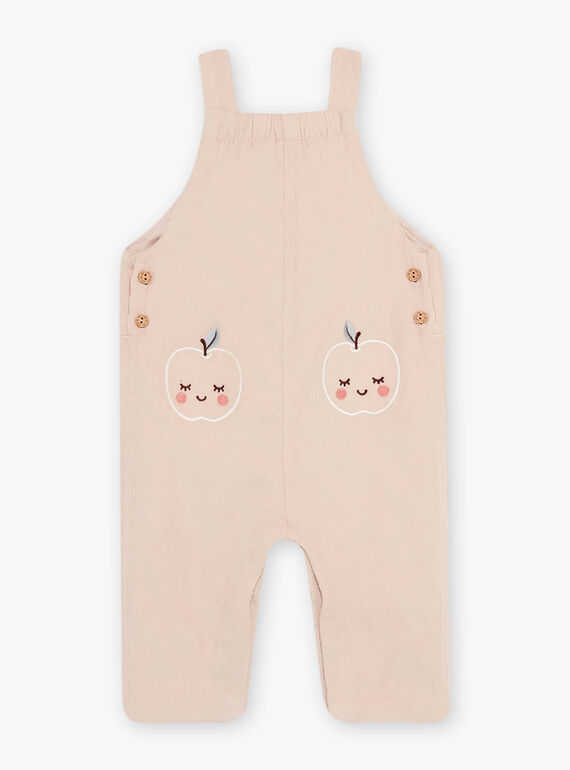 Salopette en velours côtélé beige-rosé DAKLELIA / 22H1BFR1SAL801