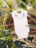 Body écru à col volanté et broderies fleuries bébé fille CANORA / 22E1BFK1BOD001