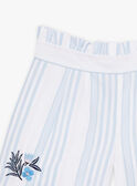 Short écru rayé et broderies enfant fille CYASHOETTE / 22E2PFK1SHO001