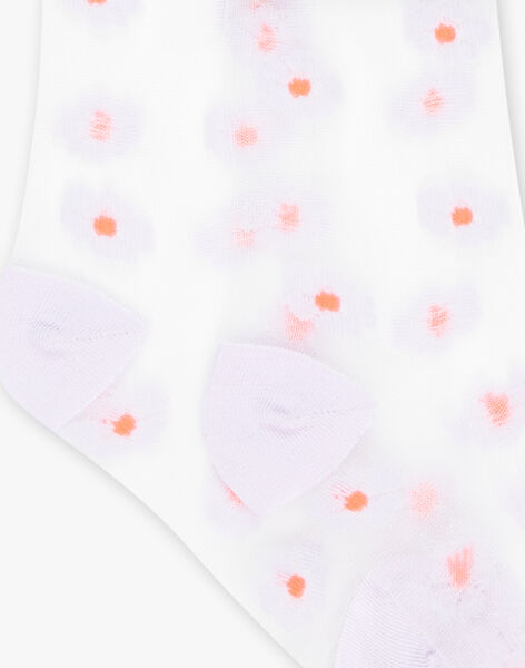 Chaussettes transparentes à fleurs mauves DASOETTE / 22H4PF51SOC961