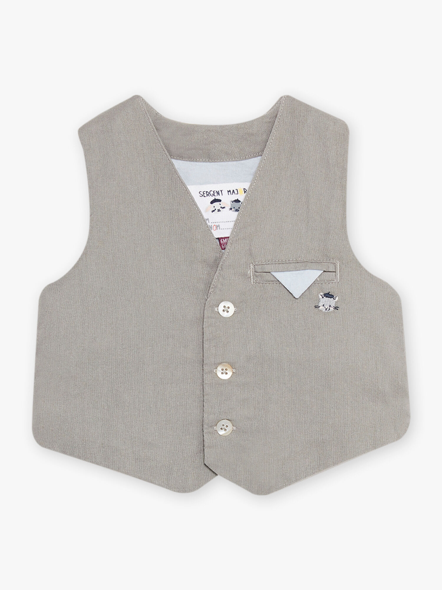 Gilet de ceremonie vert sauge bebe garcon Garcon Sergent Major