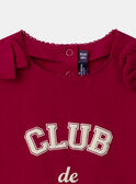 T-shirt rouge imprimé noeud à manches courtes en bordures festonnées Fille NESORETTE / 25H2PFK1TMCF510