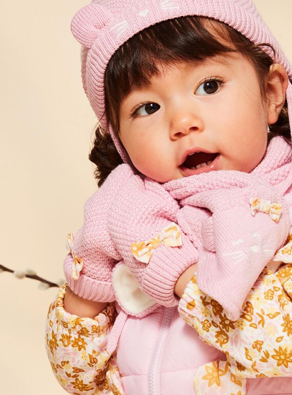Moufles rose en tricot FIMACHA / 23E4BF51GAN030