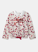Sweat-shirt imprimé fleuri à broderie "Hello" et col claudine Fille NESWETTE / 25H2PFK1SWE001