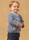 Cardigan en tricot bleu à broderies oies Bébé Garçon NAKINAN / 25H1BGQ1CAR205
