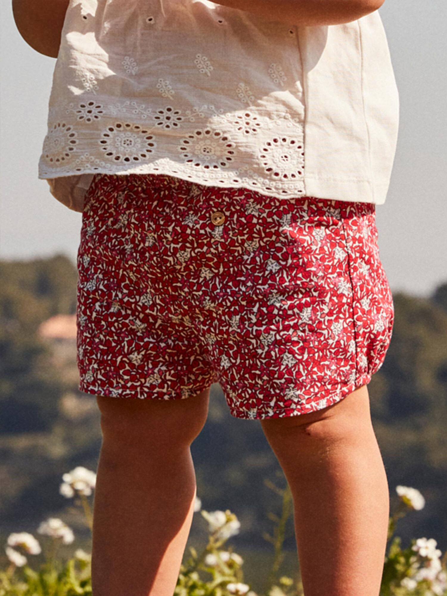 Short en popeline imprime fleuri bebe fille Fille Sergent Major