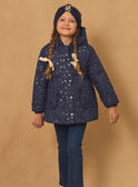 Parka 3 en 1 bleu foncé imprimé léopard Fille NINARETTE / 25H2PFE2PAR705