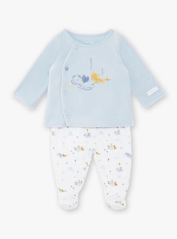Ensemble veste croisée en velours et pantalon en tubique bébé garçon ZOEL / 21E0NGG1ENS020