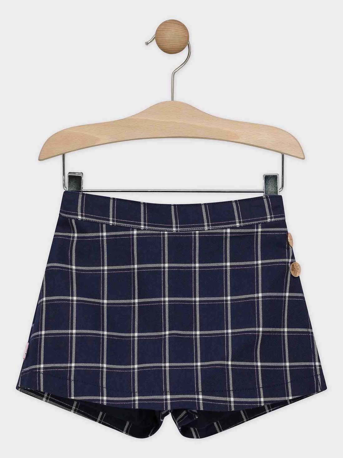 Jupe short à carreaux fille