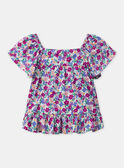 Blouse imprimé fleuri à smock et manches volantes Fille NABLOUETTE / 25H2PFJ1TMC002