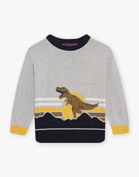 Pull à motif dinosaure gris DAFOULAGE / 22H3PGD1PUL943