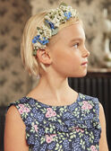Robe bleu marine imprimée à fleurs dos nu KREVOLETTE / 24E2PFL1ROB070