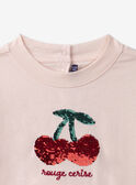 t-shirt cerise à sequins MOKETTE / 25E2PFJ3TMCD317