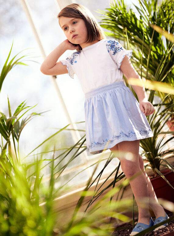 Jupe réversible à imprimé fleuri enfant fille CYAJUPETTE / 22E2PFK1JUP001