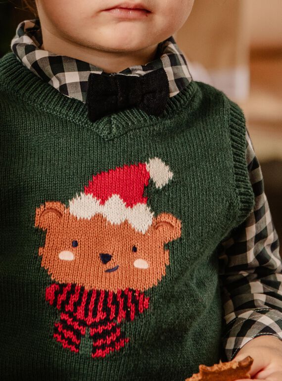 Cardigan sans manches à imprimé Noël DAWILLIAM / 22H1BG61CSM060