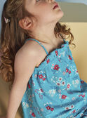 Débardeur bleu turquoise imprimé fleuri enfant fille CAUDEBETTE 2 / 22E2PFT2DEB202