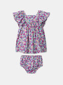 Robe et bloomer imprimé fleuri à manches volantes Bébé Fille NAAMELIE / 25H1BFJ2ROB002