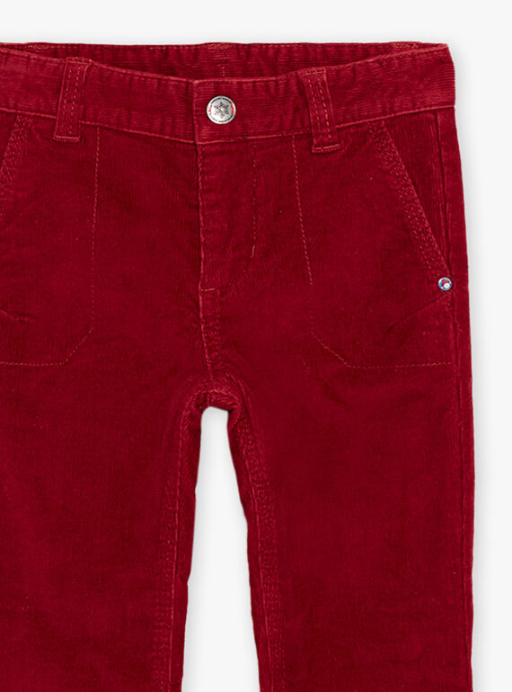 Pantalon en velours bordeaux DOCHINAGE / 22H3PGX1PANF512