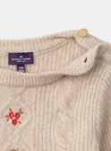 Pull en maille torsadée brodé LALOLETTE / 24H2PFR1PUL001