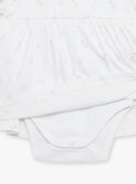 Robe et béguin de naissance blancs à imprimé fleurs FOLINA / 23E0CFT1ROB000