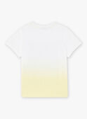 T-shirt tie-&-dye jaune motif dinosaure fantaisie enfant garçon CATICHAGE / 22E3PGB2TMC116