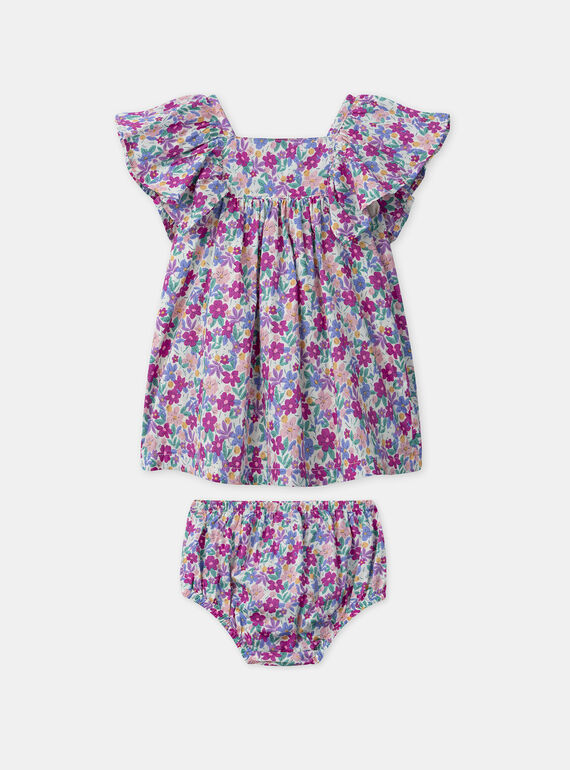 Robe et bloomer imprimé fleuri à manches volantes Bébé Fille NAAMELIE / 25H1BFJ2ROB002