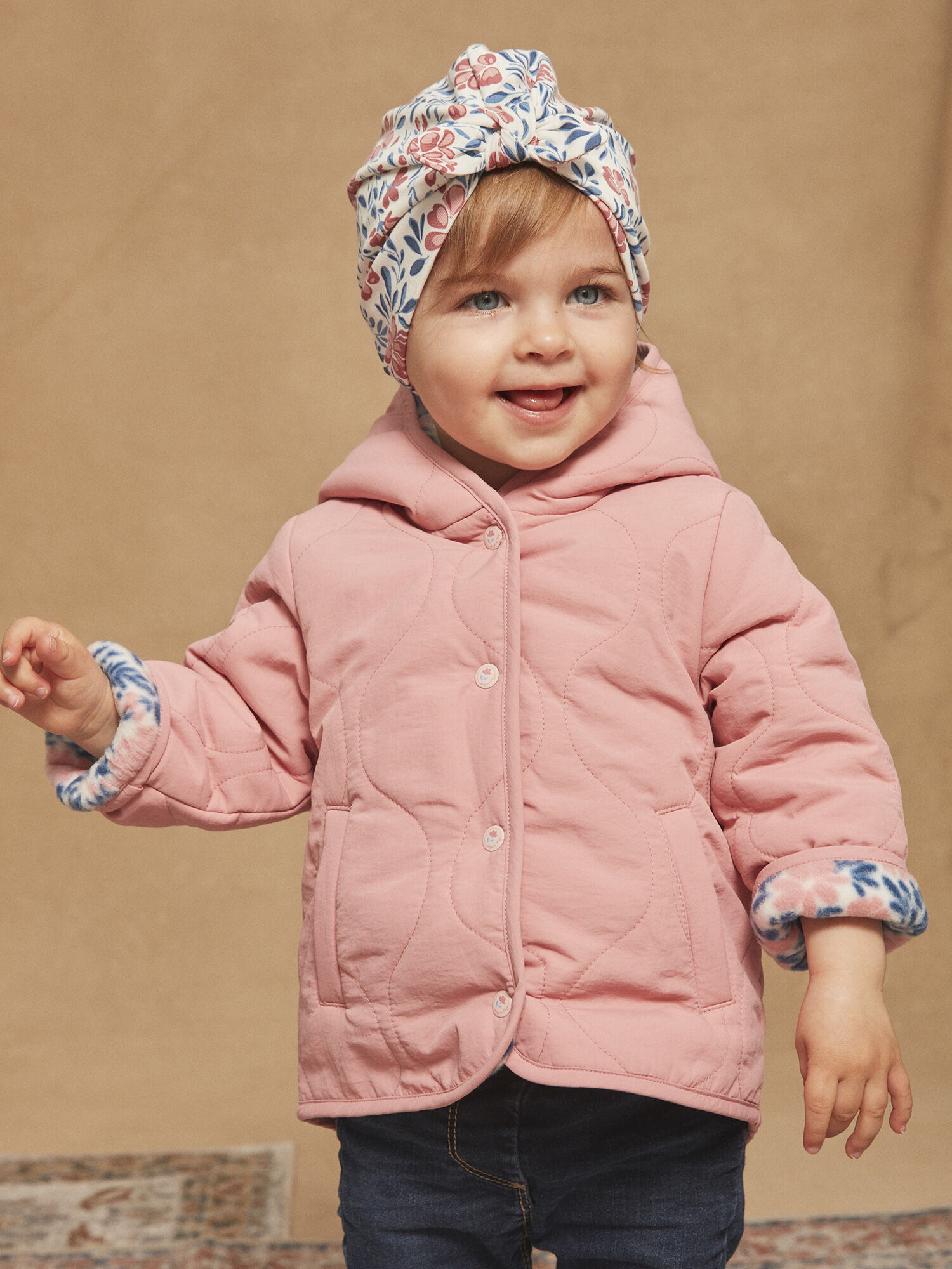 Veste capuche r versible vieux rose Fille Sergent Major