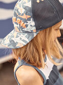 Casquette bleue à imprimé requins FLYTOAGE / 23E4PGR1CHAC226
