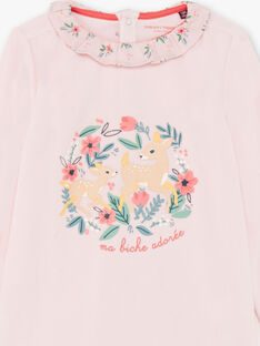 Pyjama manches longues rose motif biches enfant fille BEBICHETTE / 21H5PF63PYJD300
