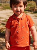 Polo rouge orangé bébé garçon CAWEDOU / 22E1BGP1POLF527