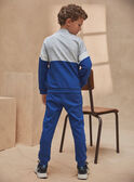 Cardigan bleu et gris chiné avec trois poches KRISPORAGE / 24E3PGB1JGHJ922
