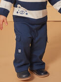 Pantalon confort bleu marine à poches effet cargo LADAMIEN / 24H1BGJ1PANC230