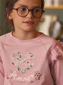 Tee Shirt Manches Longues Rose LADITETTE / 24H2PFQ2TMLD329