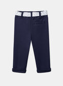 Pantalon bleu marine avec ceinture à imprimé fleuri LACLARA / 24H1BFJ1PAN070
