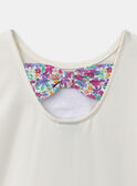 T-shirt blanc fleur à sequins et manches courtes Fille NATISHETTE / 25H2PFJ2TMC002