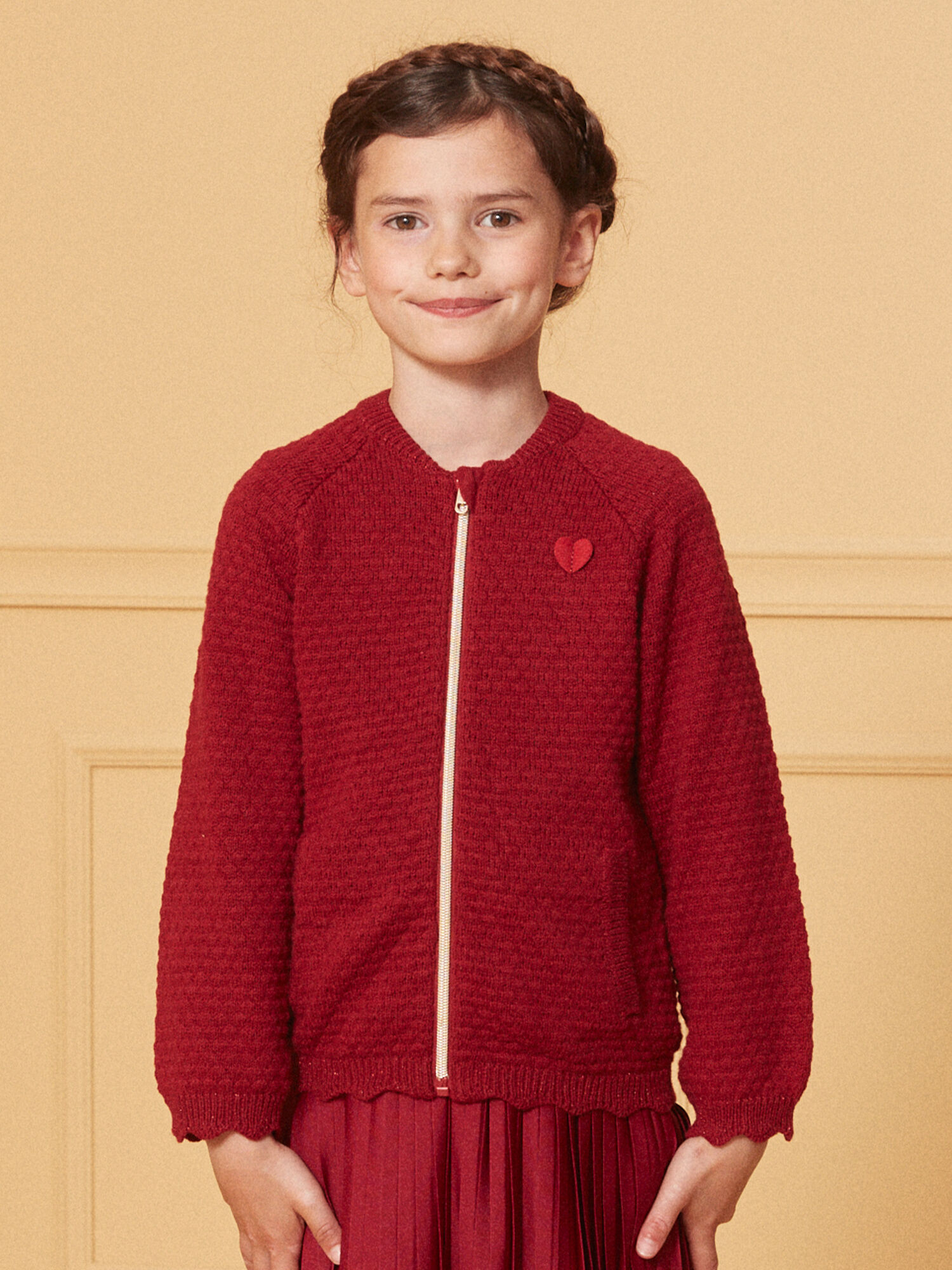 Gilet maille rouge clearance