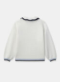 Pull blanc en maille à manches longues Fille NUTOURETTE / 25H2PFQ1PUL009