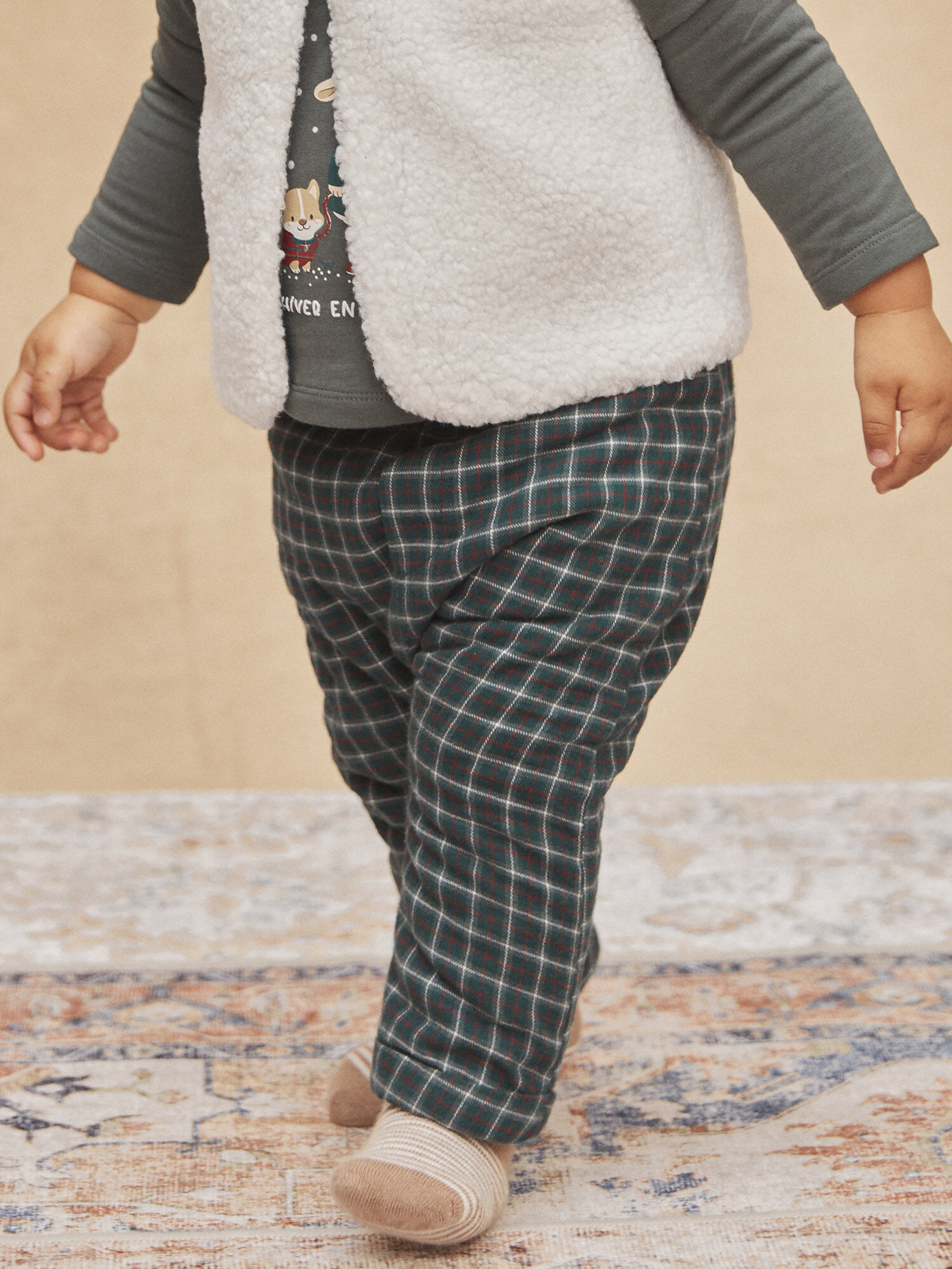Pantalon carreaux vert store