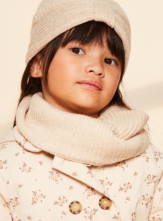 Snood beige en tricot