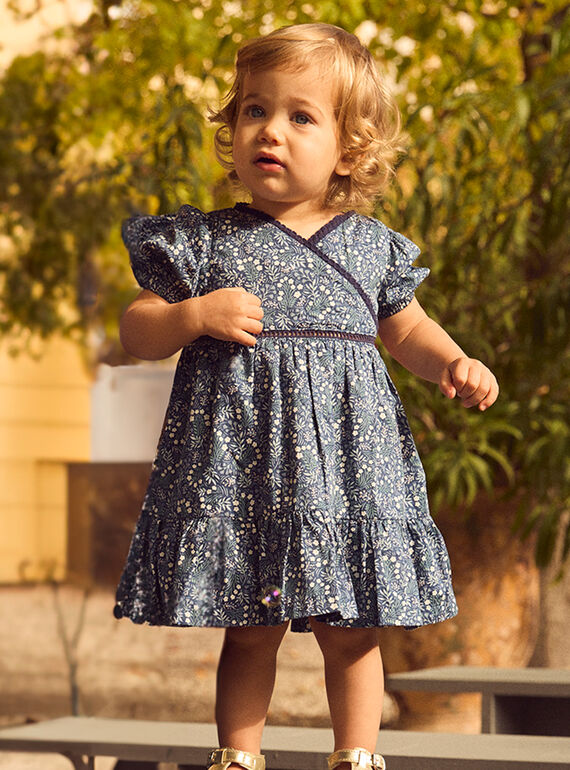 Robe cache-coeur fleuri MAFLORENCE / 25E1BFL1ROB070