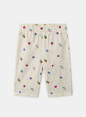 Pantalon écru à broderie fleuries Bébé Fille NAALICE / 25H1BFJ1PAN002