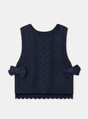 Pull sans manches bleu foncé à noeud Fille NUCLETTE / 25H2PFQ1PSM070