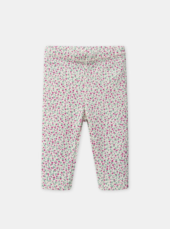 Legging imprimé fleuri côtelé Bébé Fille NAALINE / 25H1BFJ1LG002