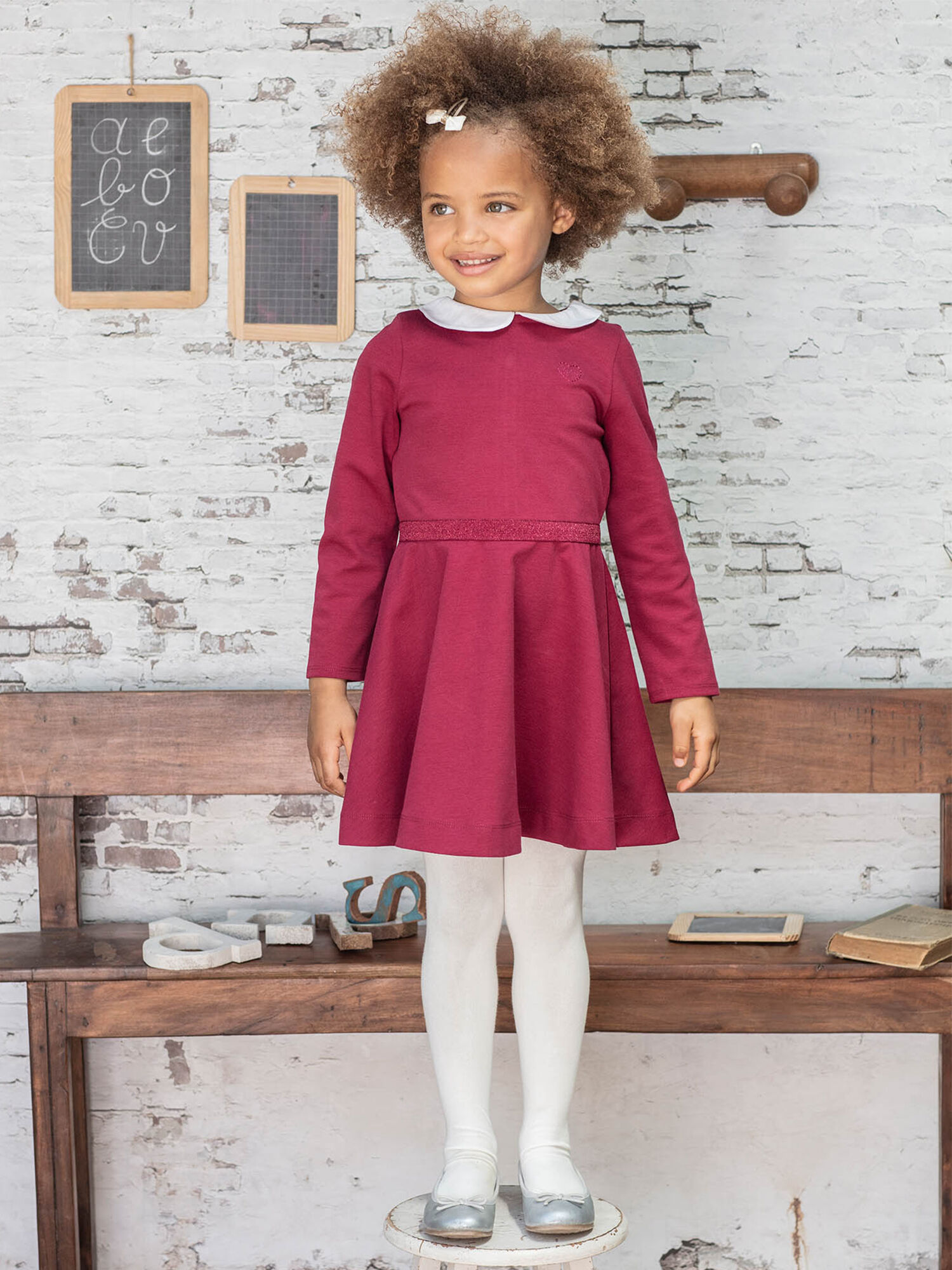 Robe bordeaux enfant fille