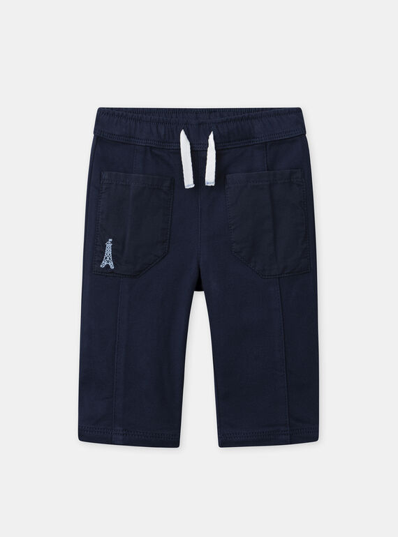 Pantalon bleu foncé à broderie tour eiffel Bébé Garçon NAKARL / 25H1BGQ1PANC209